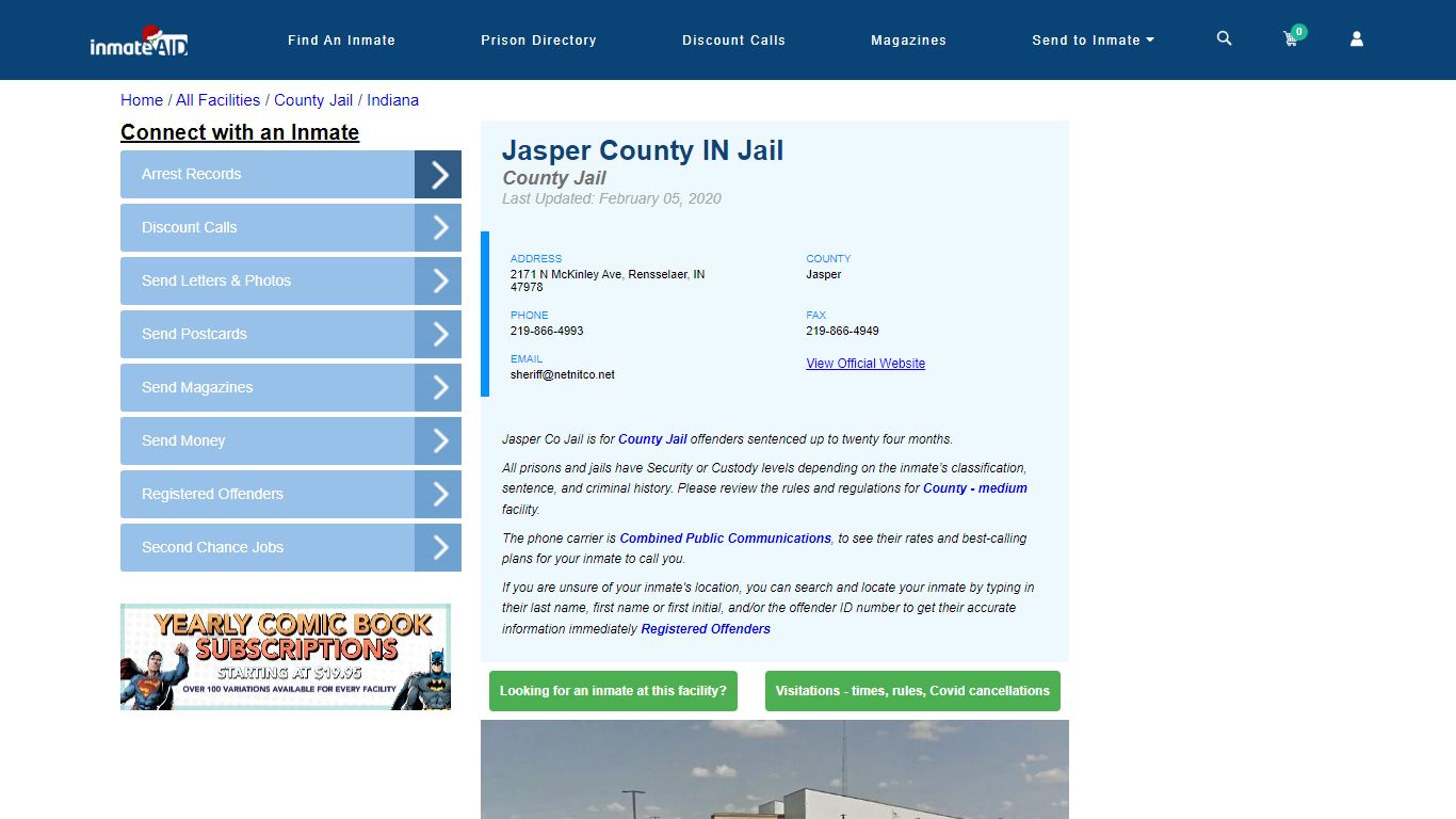 Jasper County IN Jail - Inmate Locator - Rensselaer, IN